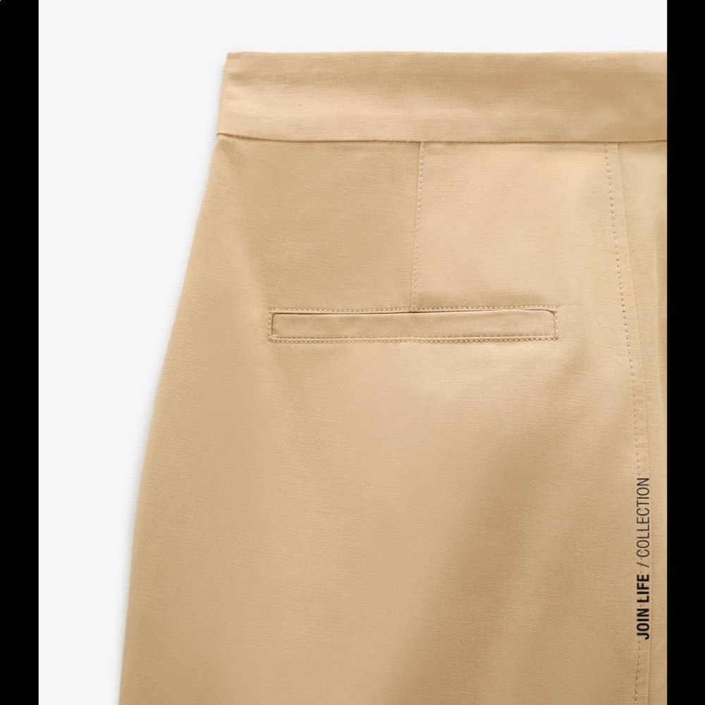 ❌SOLD❌ ZARA RUSTIC MINI SKIRT LIGHT CAMEL SMALL - Picture 4 of 7